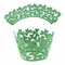 Green "Clover Leaf" Lace Cupcake Wrappers & Liners | 25 PC Set